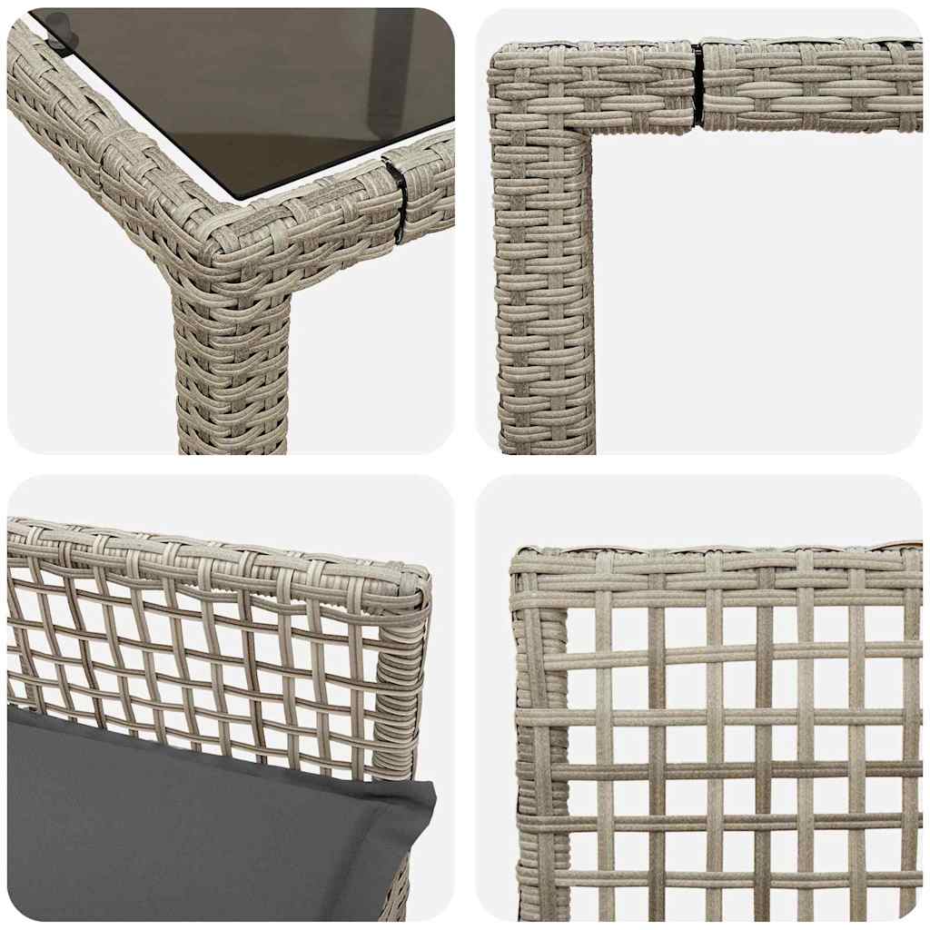 Have Spisebordssæt 5 pcs Lysegrå polyrattan