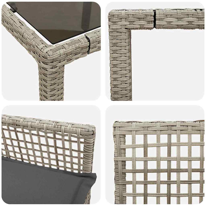 Have Spisebordssæt 5 pcs Lysegrå polyrattan