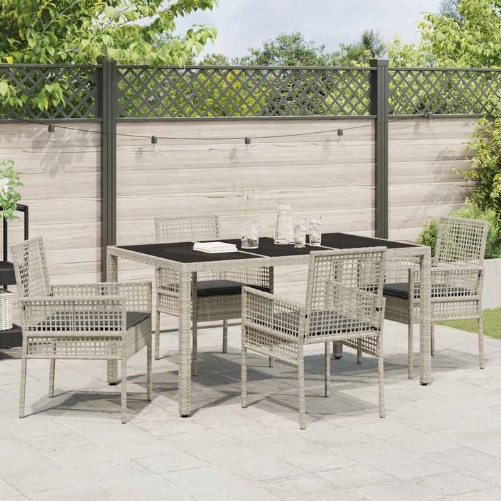 Have Spisebordssæt 5 pcs Lysegrå polyrattan