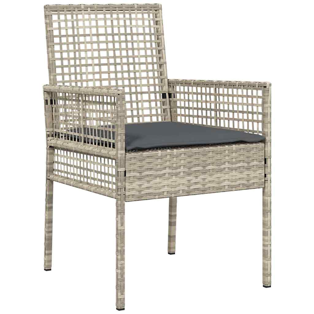 Have Spisebordssæt 5 pcs Lysegrå polyrattan