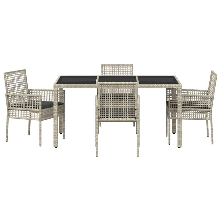 Have Spisebordssæt 5 pcs Lysegrå polyrattan