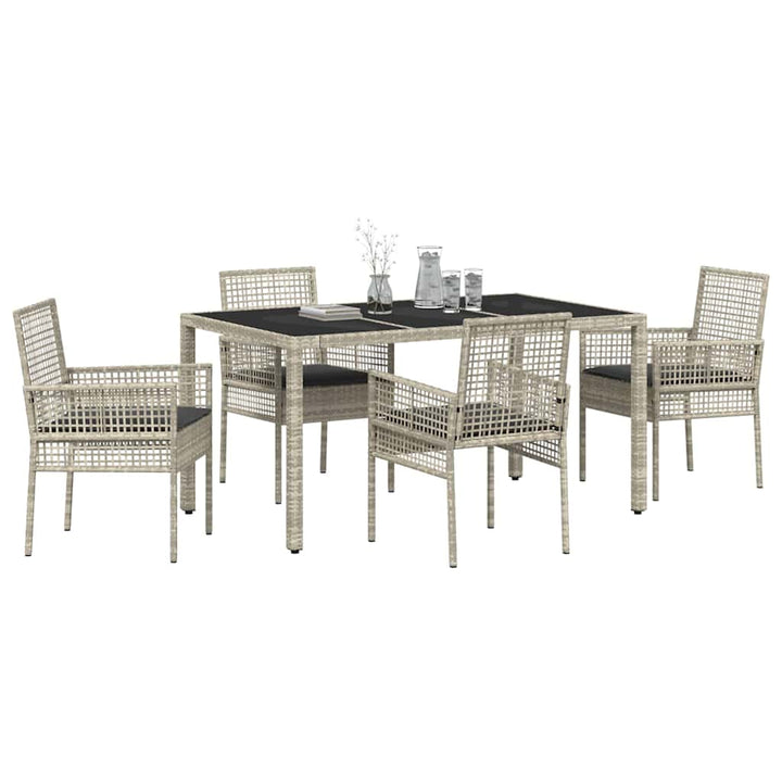 Have Spisebordssæt 5 pcs Lysegrå polyrattan