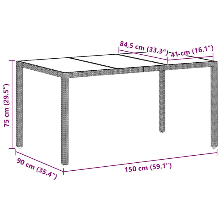 Have Spisebordssæt 5 pcs Lysegrå polyrattan