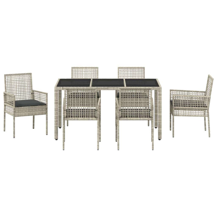 Have Spisebordssæt 7 pcs Lysegrå polyrattan