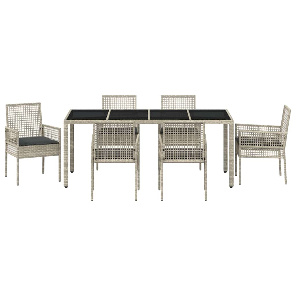 Have Spisebordssæt 7 pcs Lysegrå polyrattan