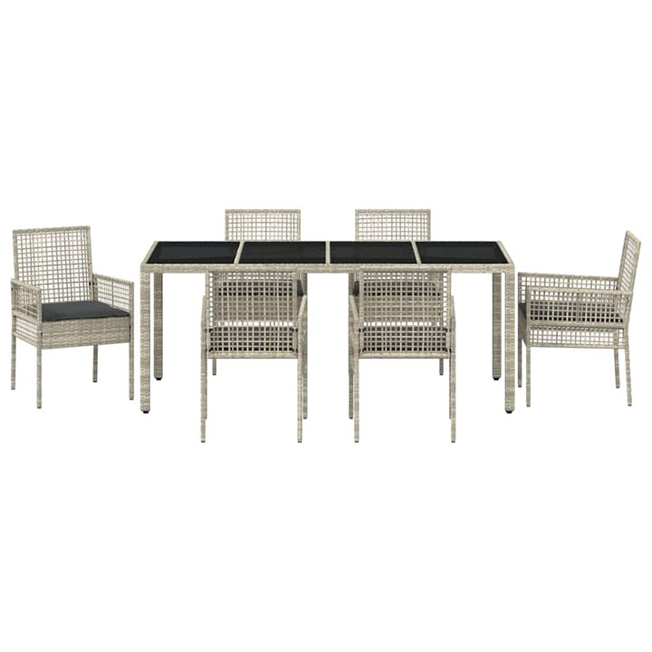 Have Spisebordssæt 7 pcs Lysegrå polyrattan