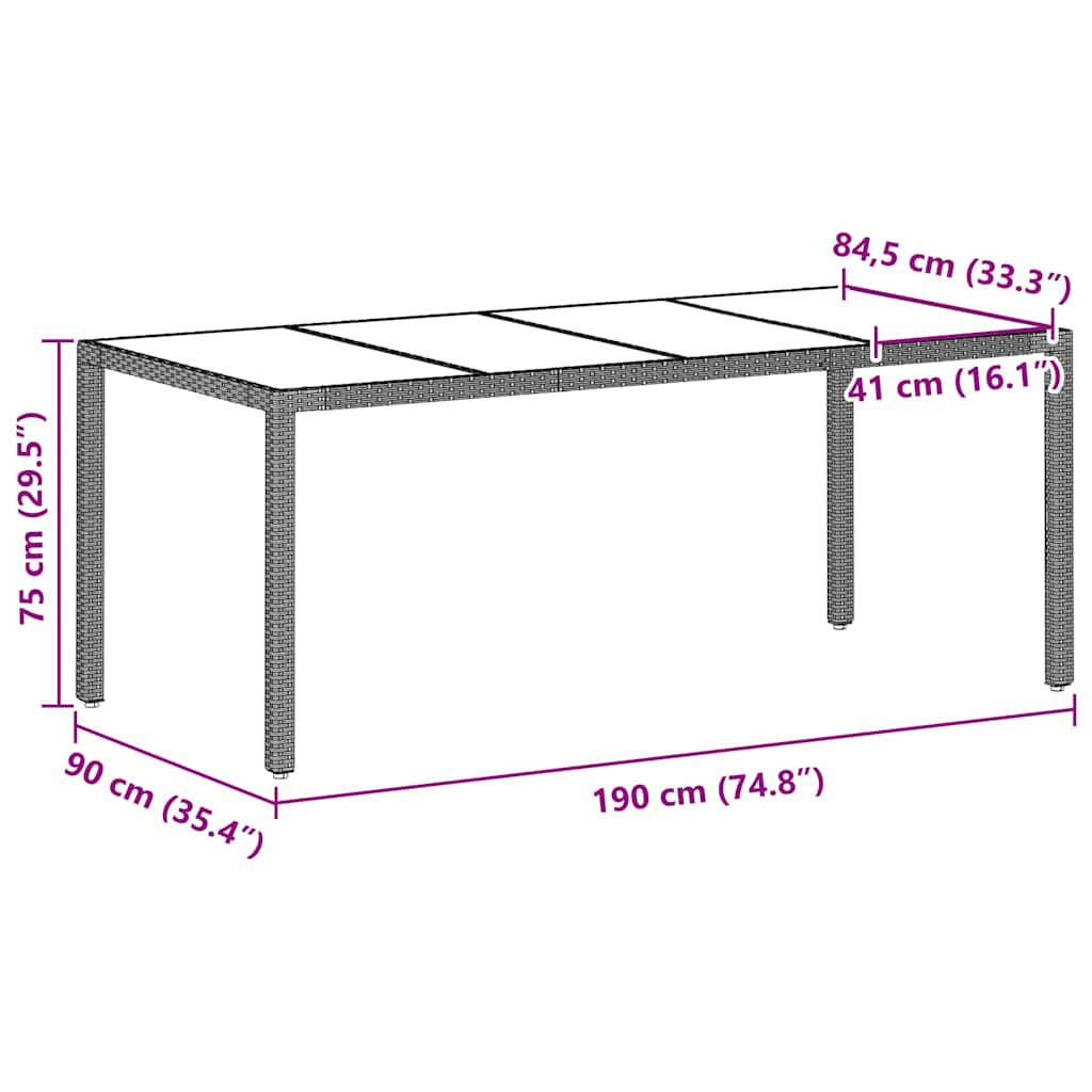Have Spisebordssæt 7 pcs Lysegrå polyrattan