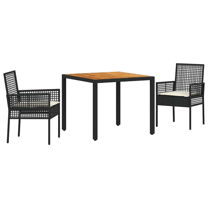 Have Spisebordssæt 3 stk. Sort polyrattan