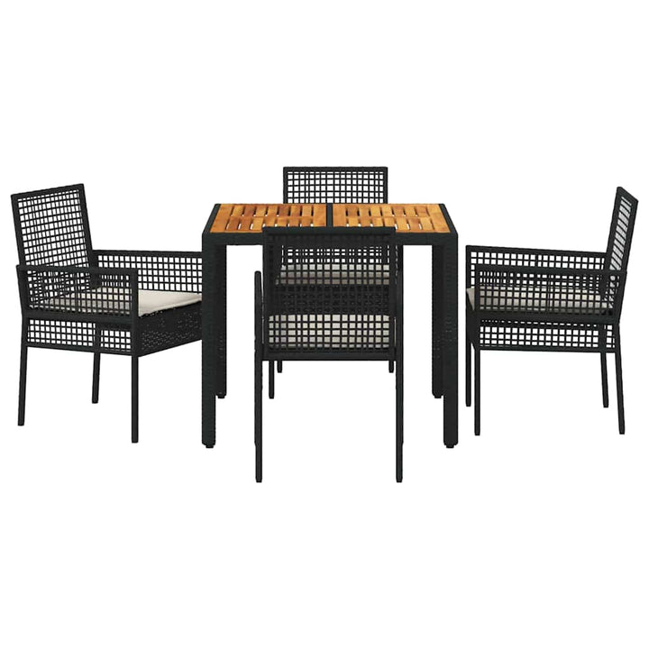 Have Spisebordssæt 5 stk. Sort polyrattan
