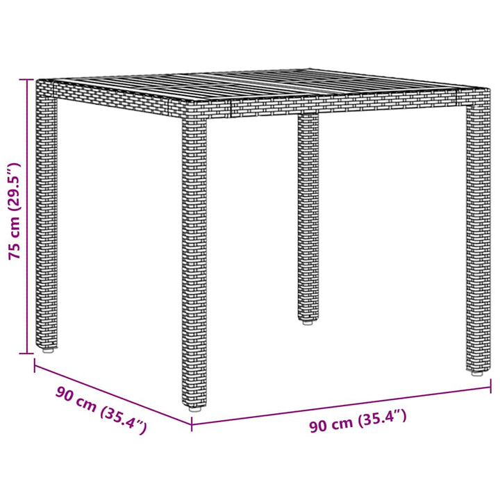Have Spisebordssæt 5 stk. Sort polyrattan