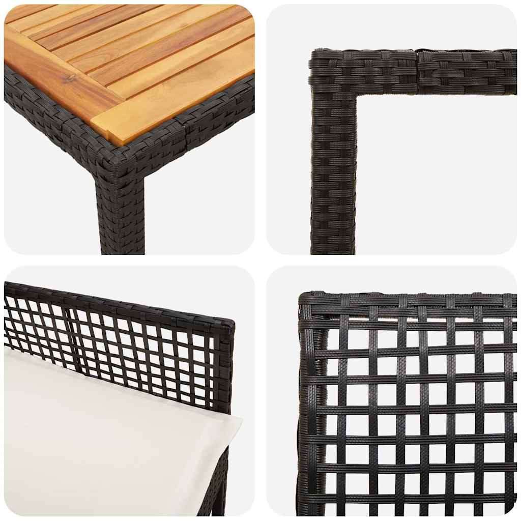 Have Spisebordssæt 5 pcs Sort polyrattan