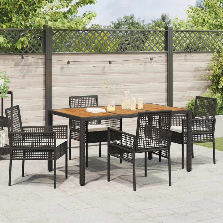 Have Spisebordssæt 5 pcs Sort polyrattan