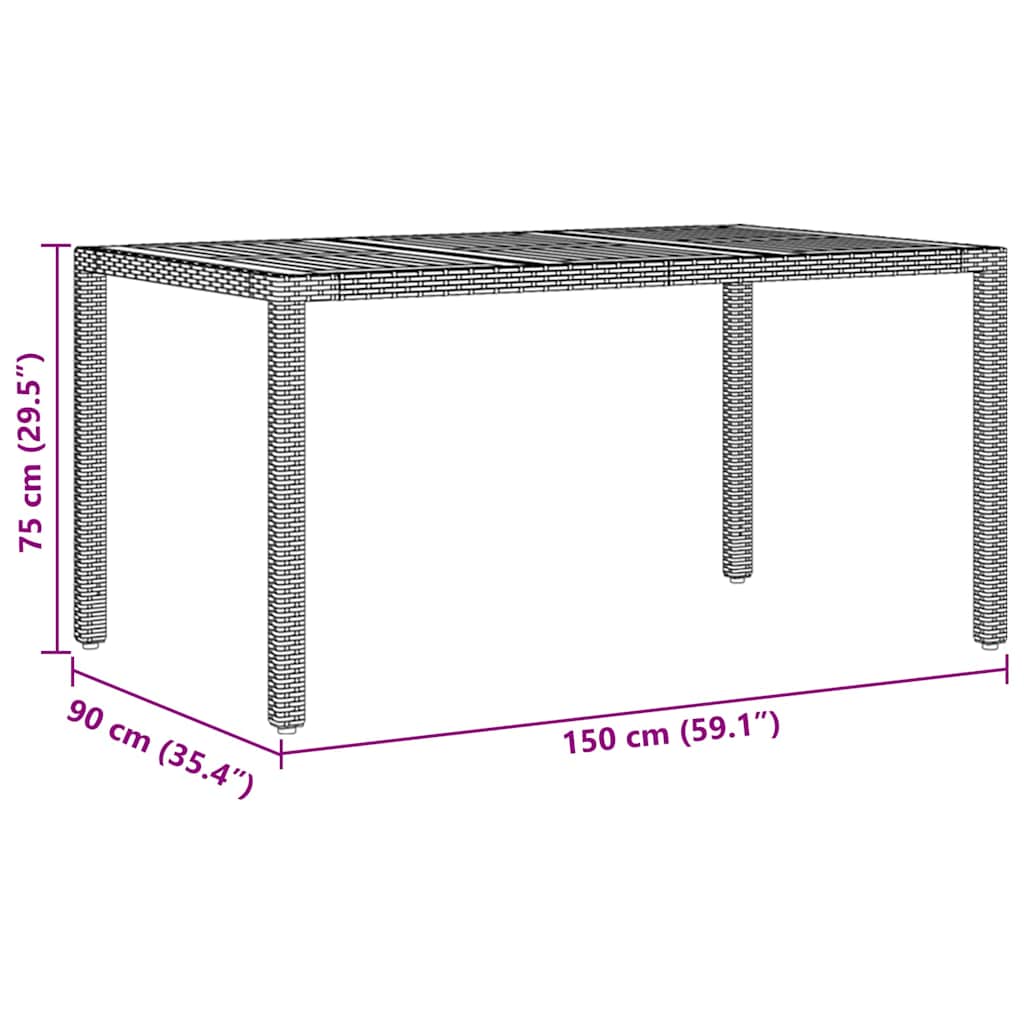 Have Spisebordssæt 5 pcs Sort polyrattan
