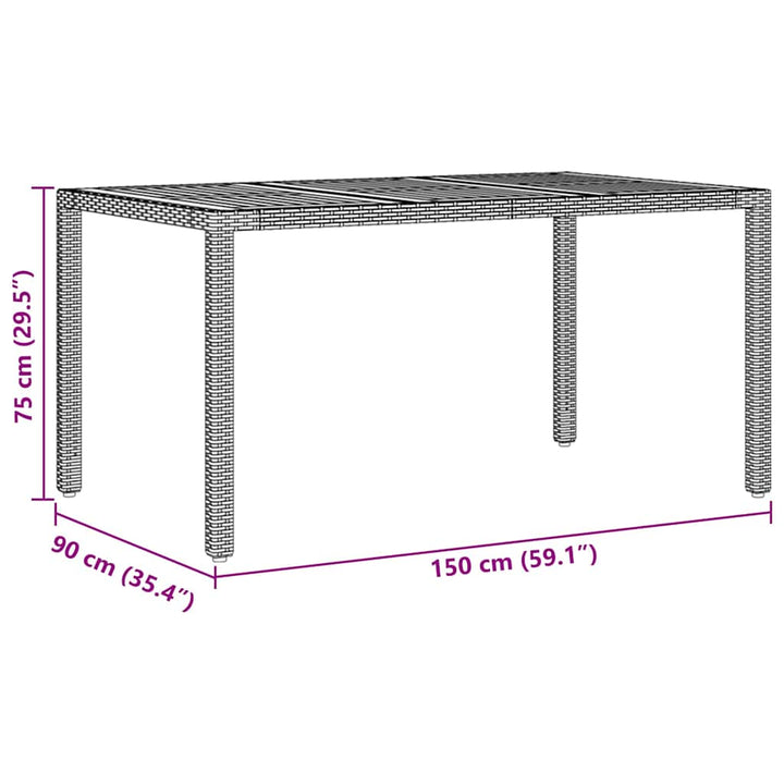Have Spisebordssæt 5 pcs Sort polyrattan