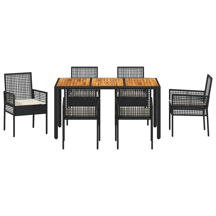 Have Spisebordssæt 7 pcs Sort polyrattan