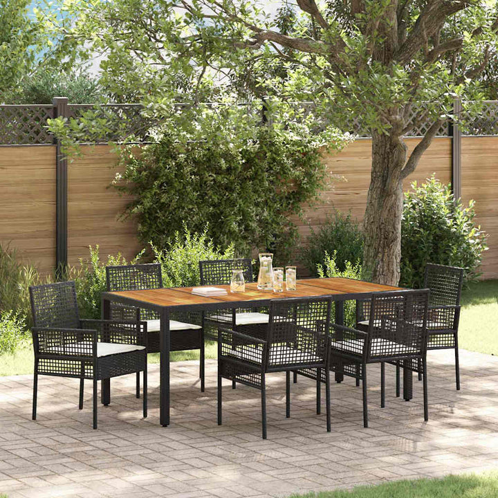 Have Spisebordssæt 7 pcs Sort polyrattan
