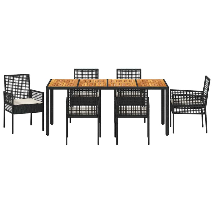 Have Spisebordssæt 7 pcs Sort polyrattan