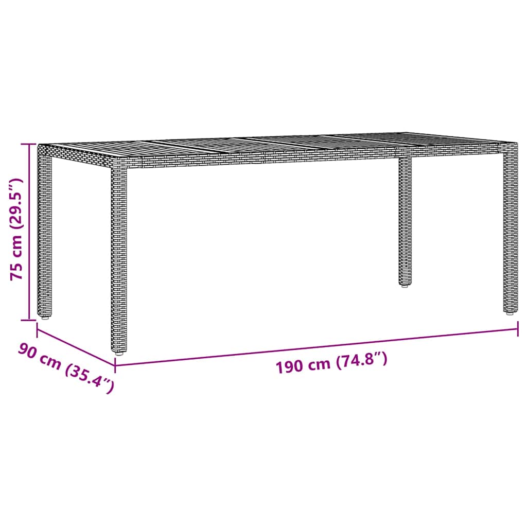 Have Spisebordssæt 7 pcs Sort polyrattan