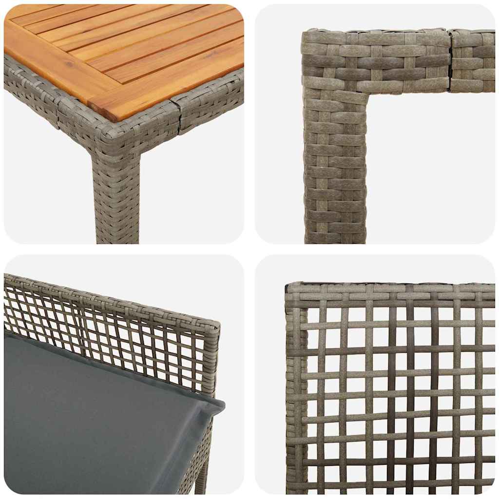 Have Spisebordssæt 3 pcs Grå polyrattan
