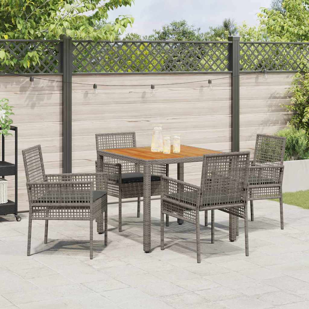 Have Spisebordssæt 5 pcs Grå polyrattan