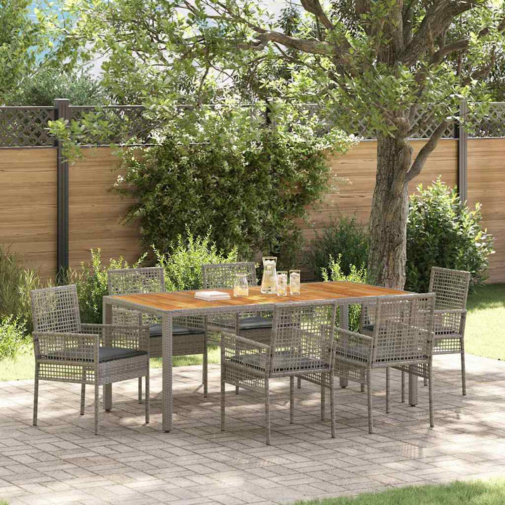 Have Spisebordssæt 7 pcs Grå polyrattan