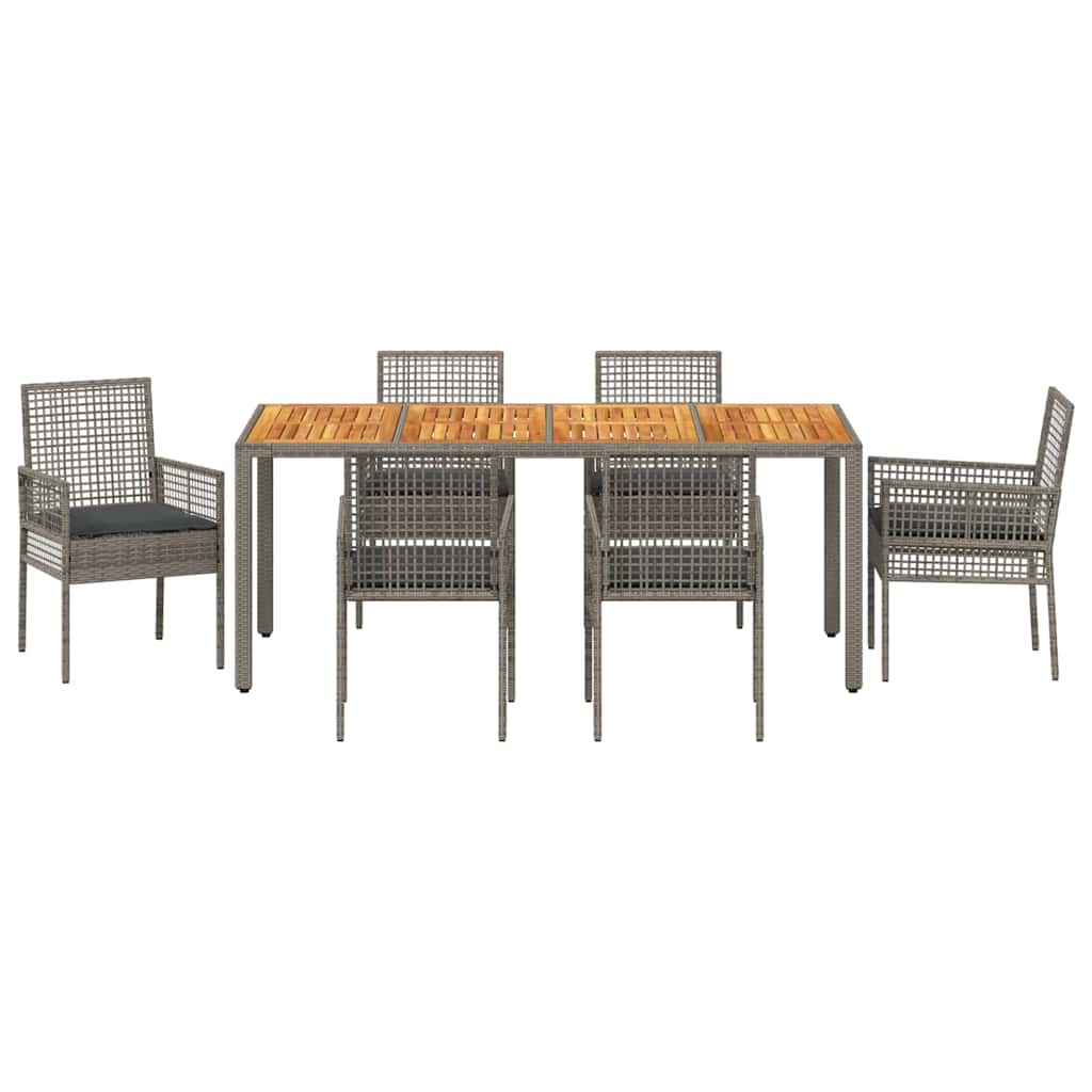 Have Spisebordssæt 7 pcs Grå polyrattan