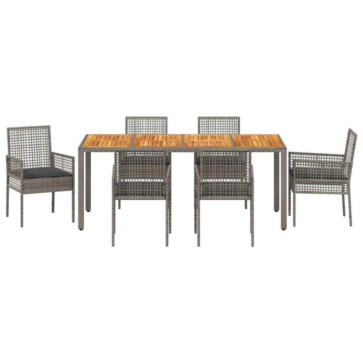 Have Spisebordssæt 7 pcs Grå polyrattan