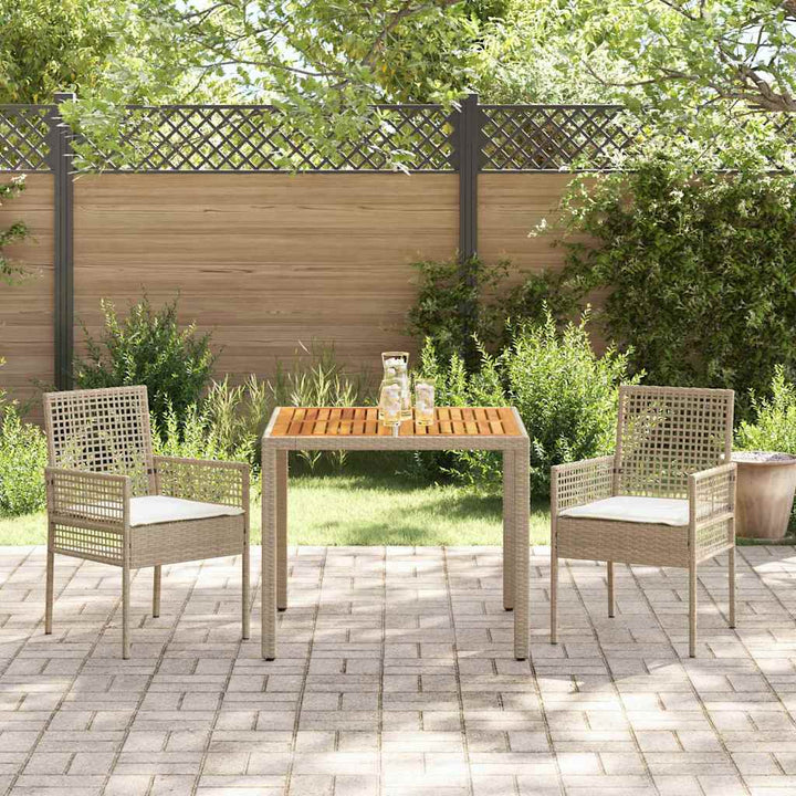 Have Spisebordssæt 3 pcs Beige polyrattan