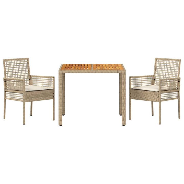 Have Spisebordssæt 3 pcs Beige polyrattan