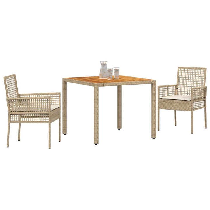 Have Spisebordssæt 3 pcs Beige polyrattan