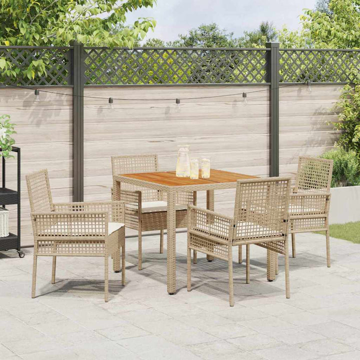 Have Spisebordssæt 5 pcs Beige polyrattan