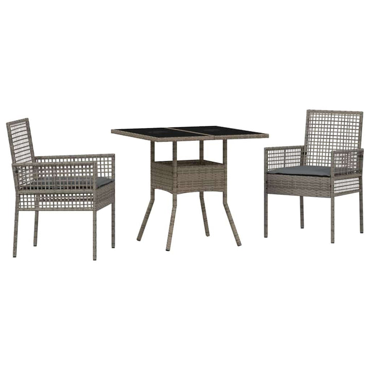 Have Spisebordssæt 3 pcs Grå polyrattan
