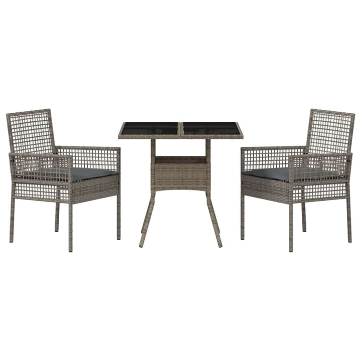 Have Spisebordssæt 3 pcs Grå polyrattan