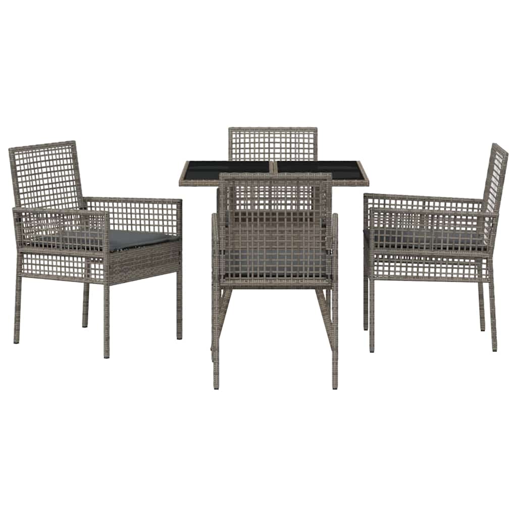 Have Spisebordssæt 5 pcs Grå polyrattan