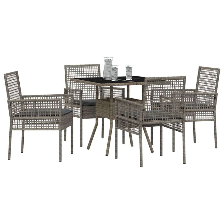 Have Spisebordssæt 5 pcs Grå polyrattan