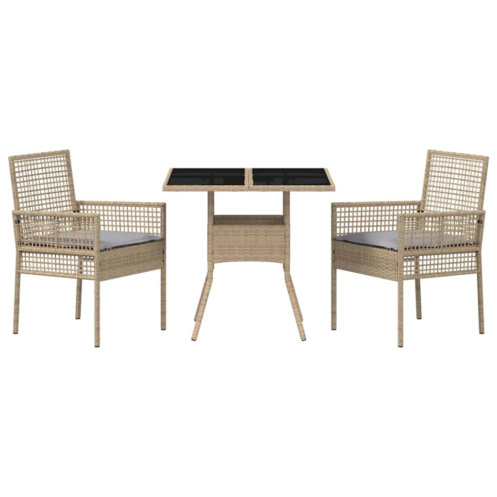 Have Spisebordssæt 3 stk. Beige polyrattan