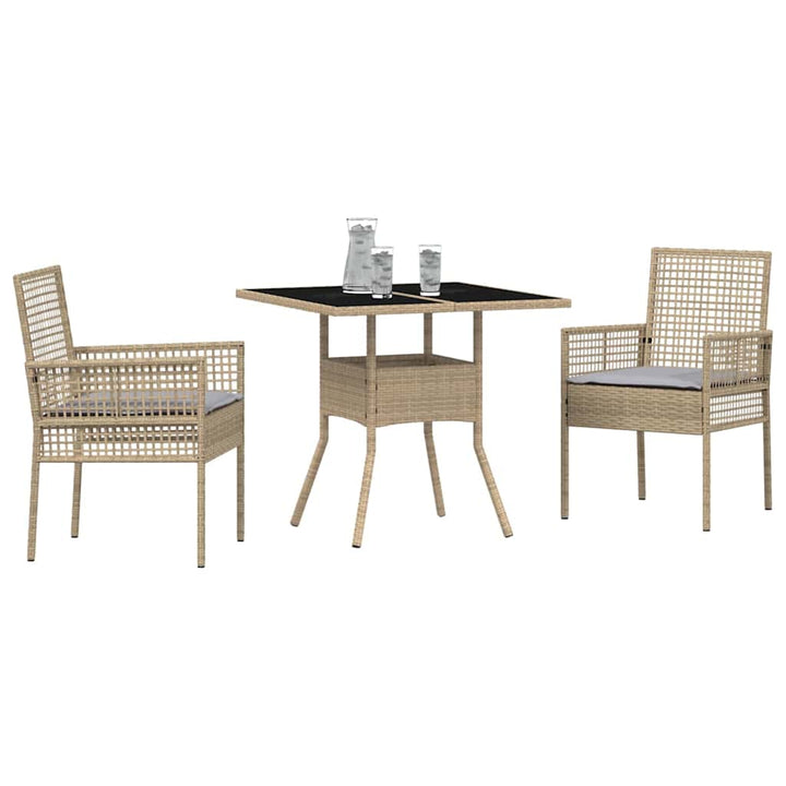 Have Spisebordssæt 3 stk. Beige polyrattan