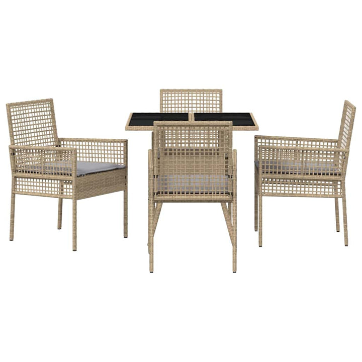 Have Spisebordssæt 5 stk. Beige polyrattan