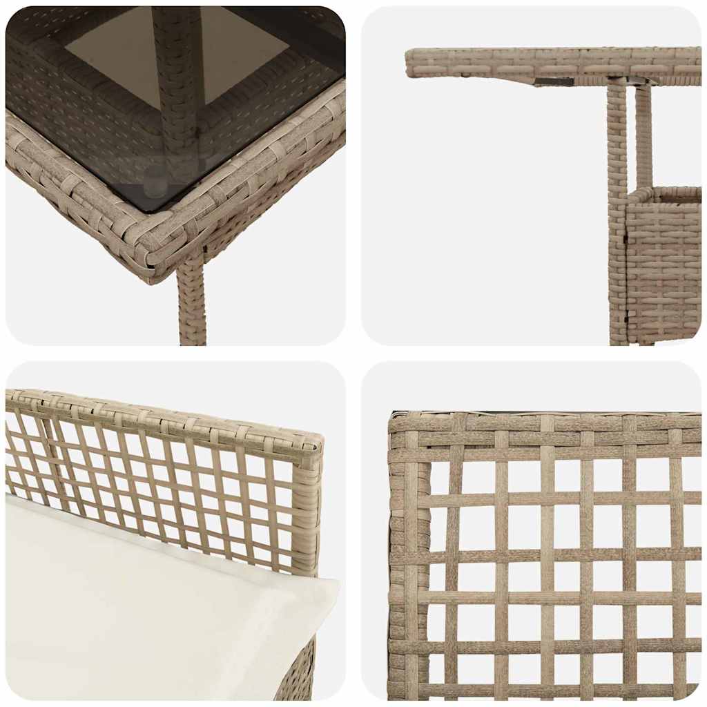 Have Spisebordssæt 3 stk. Beige polyrattan
