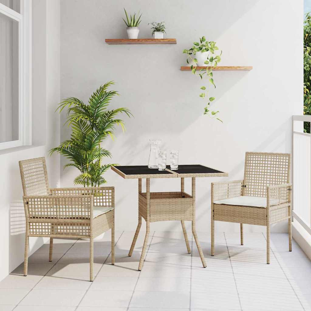Have Spisebordssæt 3 stk. Beige polyrattan