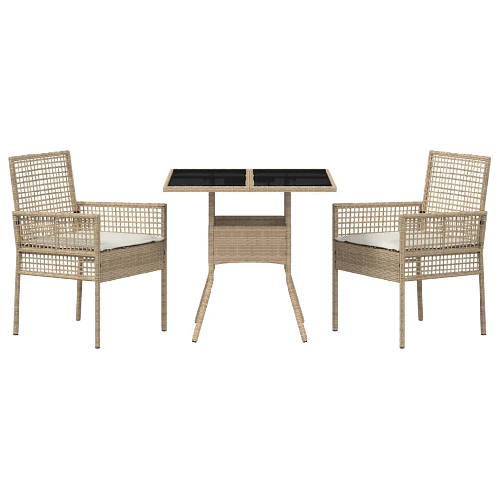Have Spisebordssæt 3 stk. Beige polyrattan