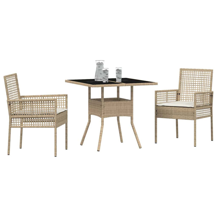 Have Spisebordssæt 3 stk. Beige polyrattan