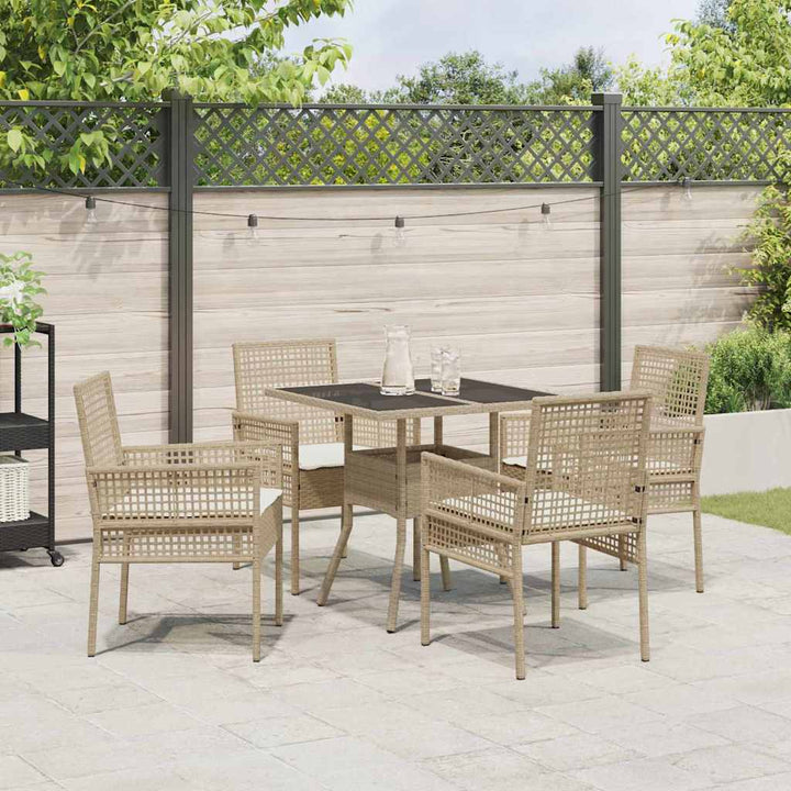 Have Spisebordssæt 5 stk. Beige polyrattan