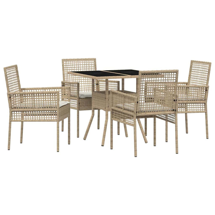 Have Spisebordssæt 5 stk. Beige polyrattan