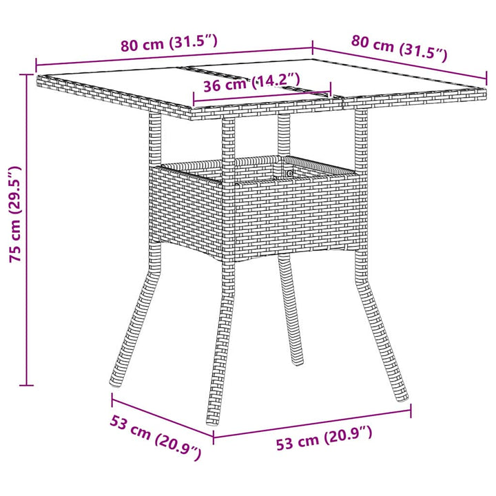 Have Spisebordssæt 3 pcs Lysegrå polyrattan