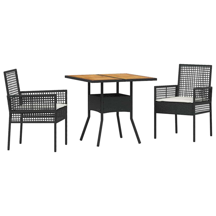 Have Spisebordssæt 3 pcs Sort polyrattan