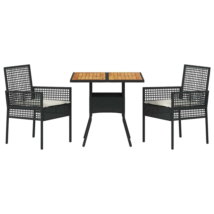 Have Spisebordssæt 3 pcs Sort polyrattan