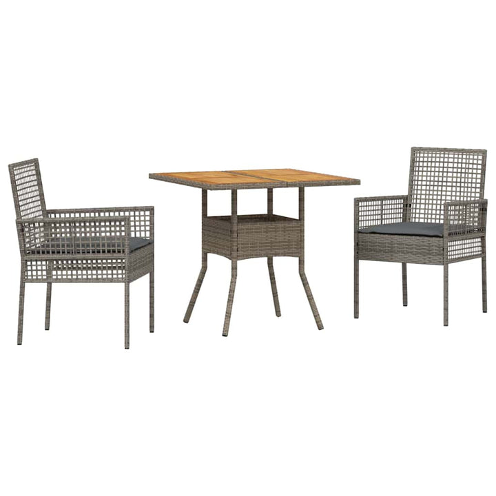 Have Spisebordssæt 3 pcs Grå polyrattan
