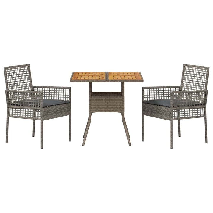 Have Spisebordssæt 3 pcs Grå polyrattan