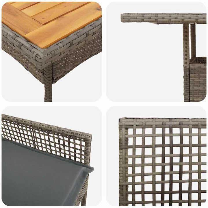 Have Spisebordssæt 5 pcs Grå polyrattan